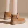 Snow Boots Women's Winter 2025 New Velvet Thickened Outdoor Thick-soled Leather Heightened and Warm Northeast Cotton Shoes Women's