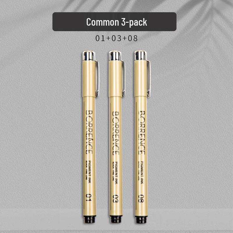 Refillable Waterproof Black Ink Needle Point Pen for Students & Adults - Ideal for Anime, Art, Drawing, Calligraphy, and Brush Supplies.