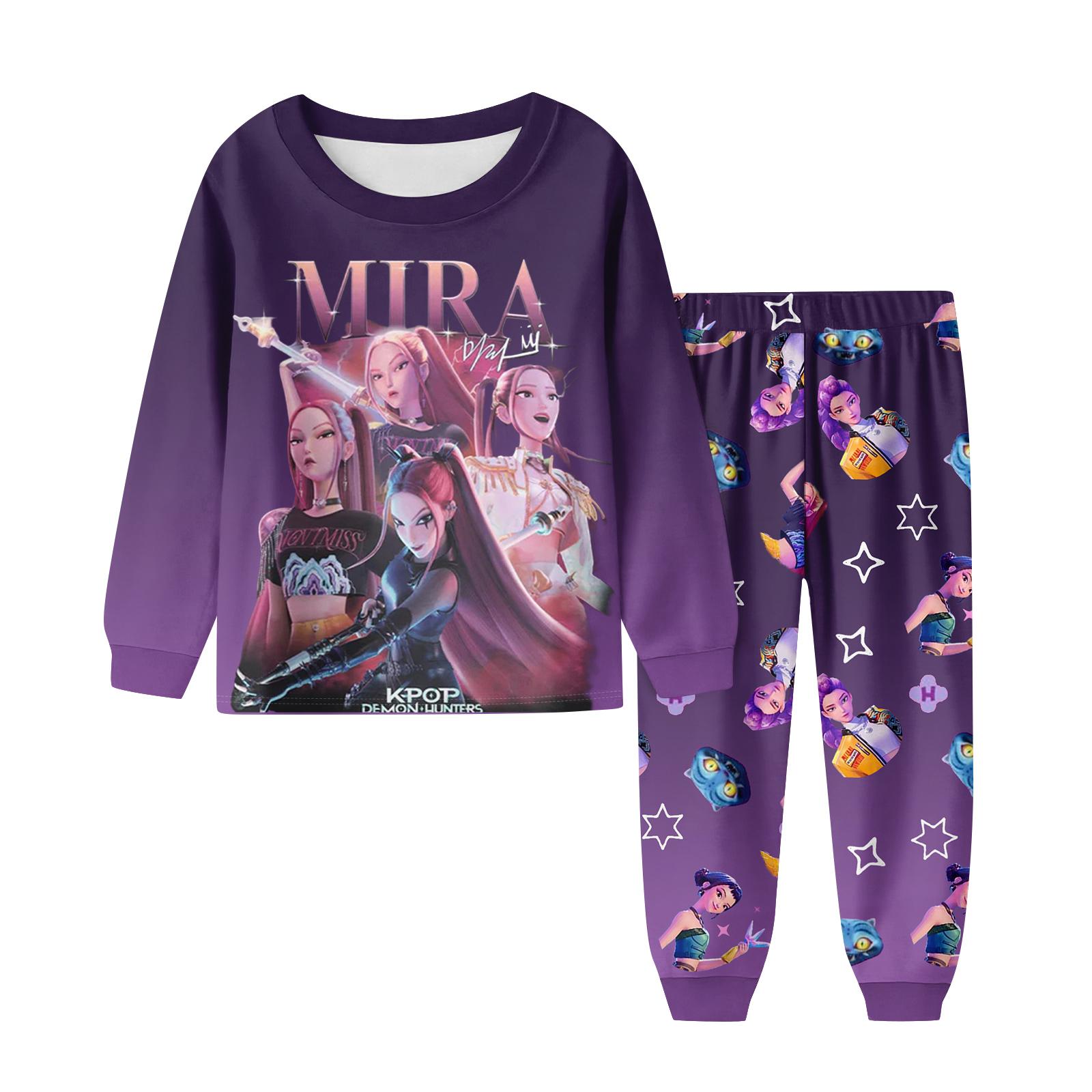 

Children s Fashion Suit Skirt Round Neck Long Sleeve Top Pants 110 темно-фіолетовий колір