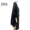 Women Shawl Jacket Winter Fall Thick Fleece Fringe Tassel Hem Long Bat Sleeves Open Stitch Cardigan Knitted Fuzzy Mid Length Coat Outdoor Daily