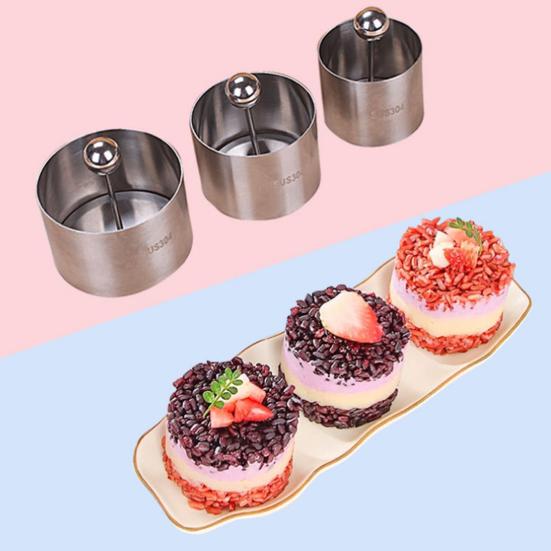 Cake Ring Mold Stainless Steel Seamless Round Mousse Cake Molds with Pushers And Lifters Kitchen Baking Tool for Home Bakery Use