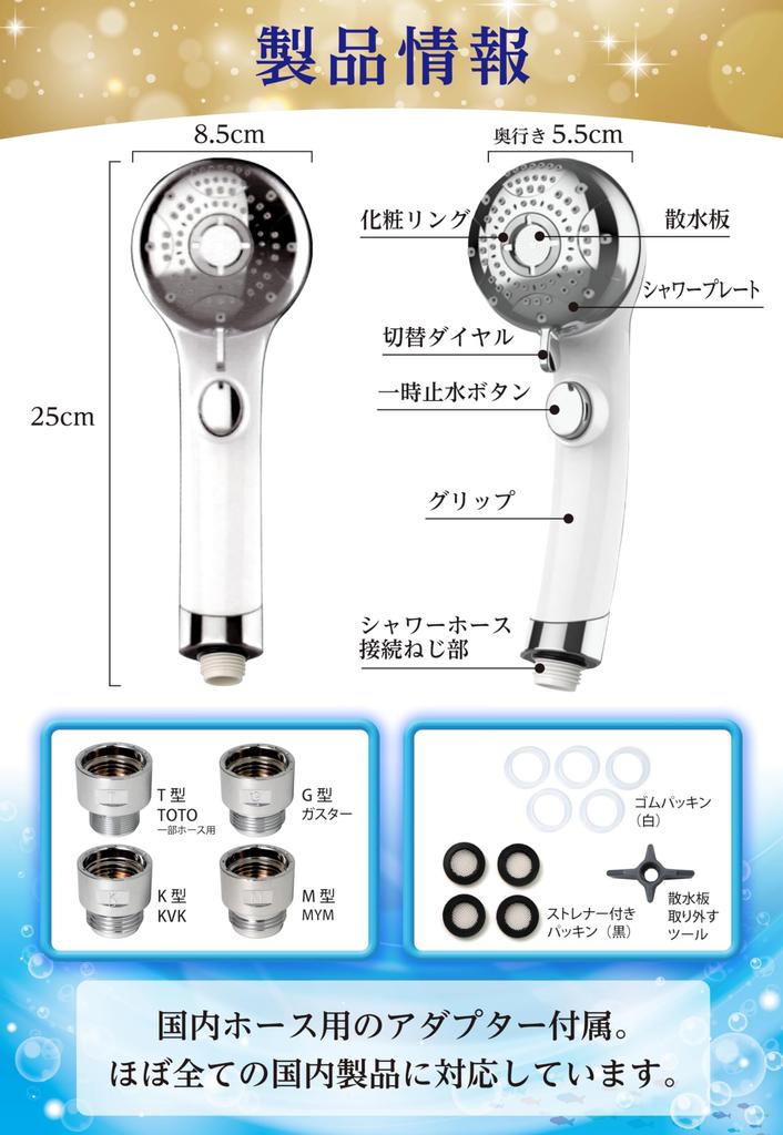 Experience a head spa at home with this head spa shower head featuring 6 water flow levels and point massage 6 and handheld water stop function for