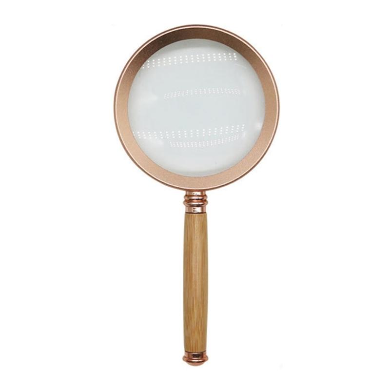Handheld Magnifying Glass With Aluminum Frame And Ergonomic Handle For Clear Viewing Reading And Inspection Tasks