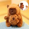 12Cm Cute Plush Capybara Holding Fruit Quick Pull Keychain Toy Cartoon Capybara Fluffty Animal Doll Plush Pendant Accessories