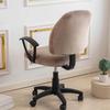 1Set Solid Color Velvet Office Chair Cover Soft Computer Chairs Covers Rotating Armchair Cover Seat Slipcovers Protector Decor