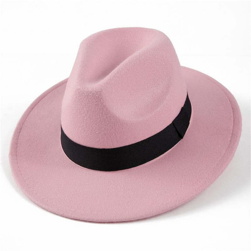 Autumn and winter woolen hat Shanghai beach retro black woolen hat gentleman's hat top hat British jazz hat