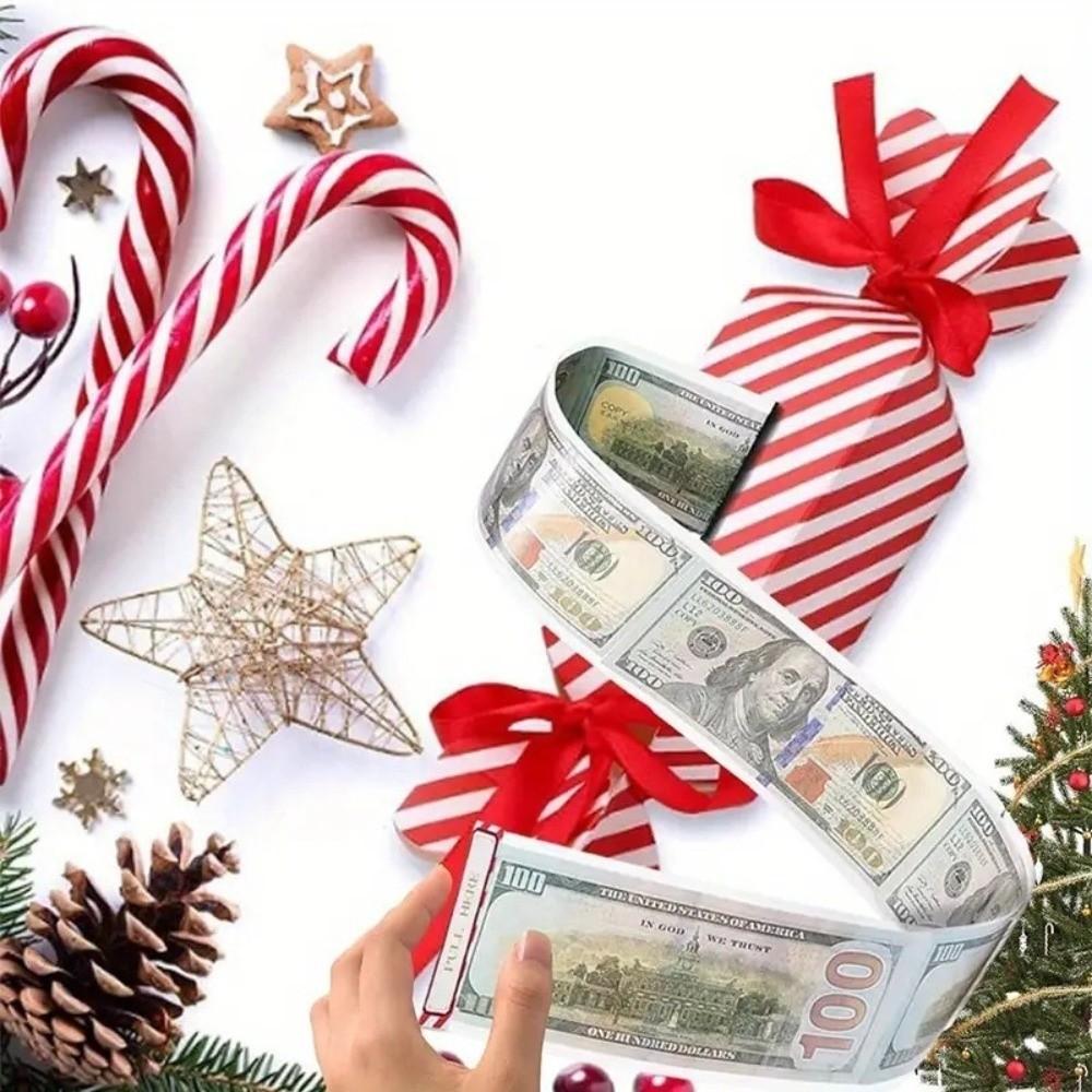 Paper Christmas Money Box Transparent Envelops Christmas Money Holders Cash Gift Pull  Kids Adults