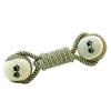 Eco-Friendly Cotton Rope & Tennis Ball Dog Chew Toy with Handle for Boredom Relief-Indoor/Outdoor Use