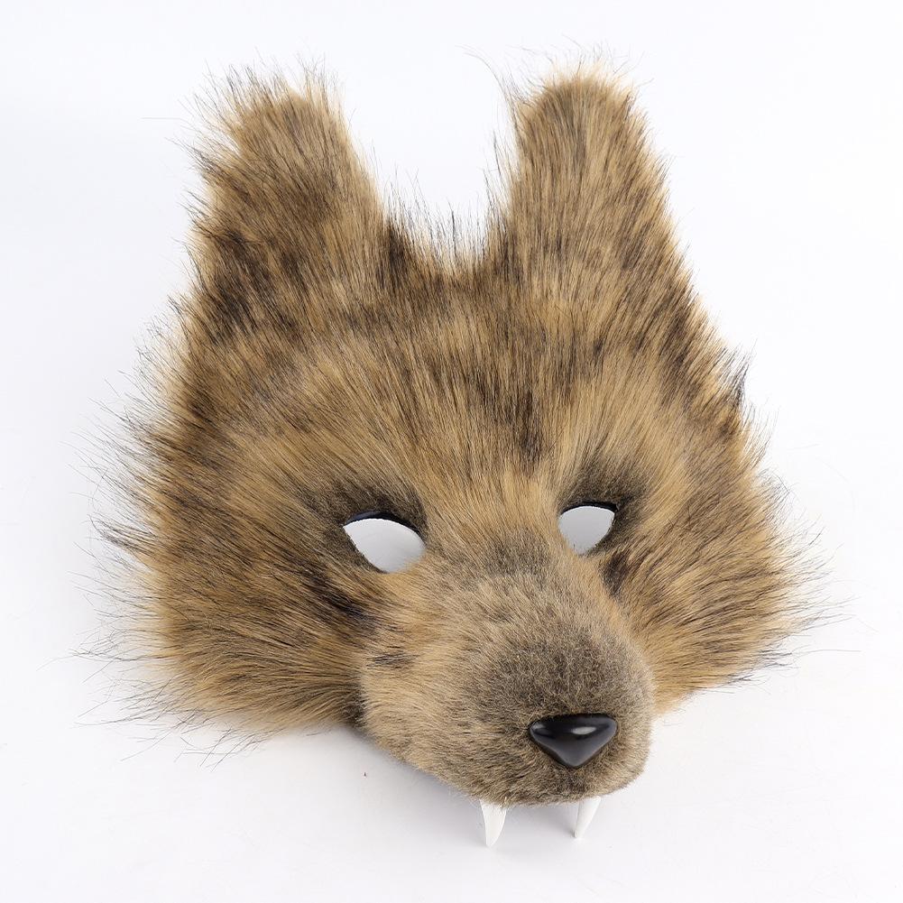 

Simulation Wolf Tooth Mask 3D Set Accessories Cosplay Lone Wolf Plush Beast Tail Party Ball Props Anime Animal Set Halloween one size
