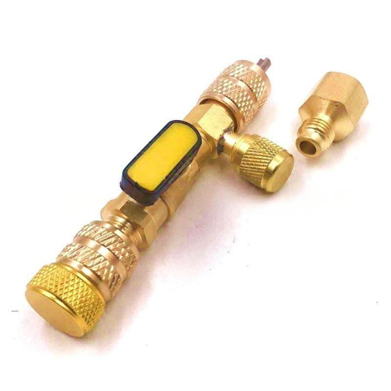 Narzędzie do wyjmowania rdzeni zaworów HVAC o wysokiej wydajności z wbudowanym portem próżniowym dla systemów chłodniczych R410A, w zestawie 20 rdzeni