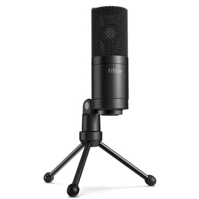 FIFINE XLR Condenser Microphone Unidirectional Microphone with Microphone Stand for Gaming, Voice Chat, Distribution, Recording, Telework, Home Work,