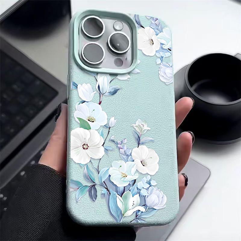 Matte TPU Leather Texture Slim Phone Case For iPhone 16 Pro Max 15 Pro 14 13 12 11 Bowknot Pattern Shockproof Soft Bumper Cover