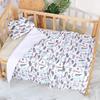 Soft Plush Double-Layer Baby Swaddle Blanket With Cartoon Animal Print Matching Pillow Set Newborns
