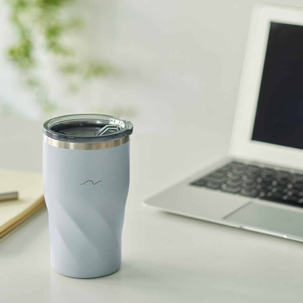Doshisha 's "Nigoro" Tumbler, 360ml, Vacuum Insulated, Keeps Hot or Cold, with Lid, Stainless Steel, Light Pink, KIND