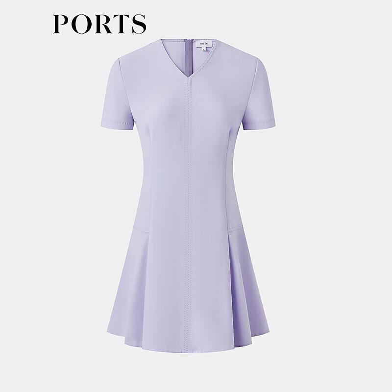 PORTS Women's Elegant Twilight Purple Pleated Midi Dress
