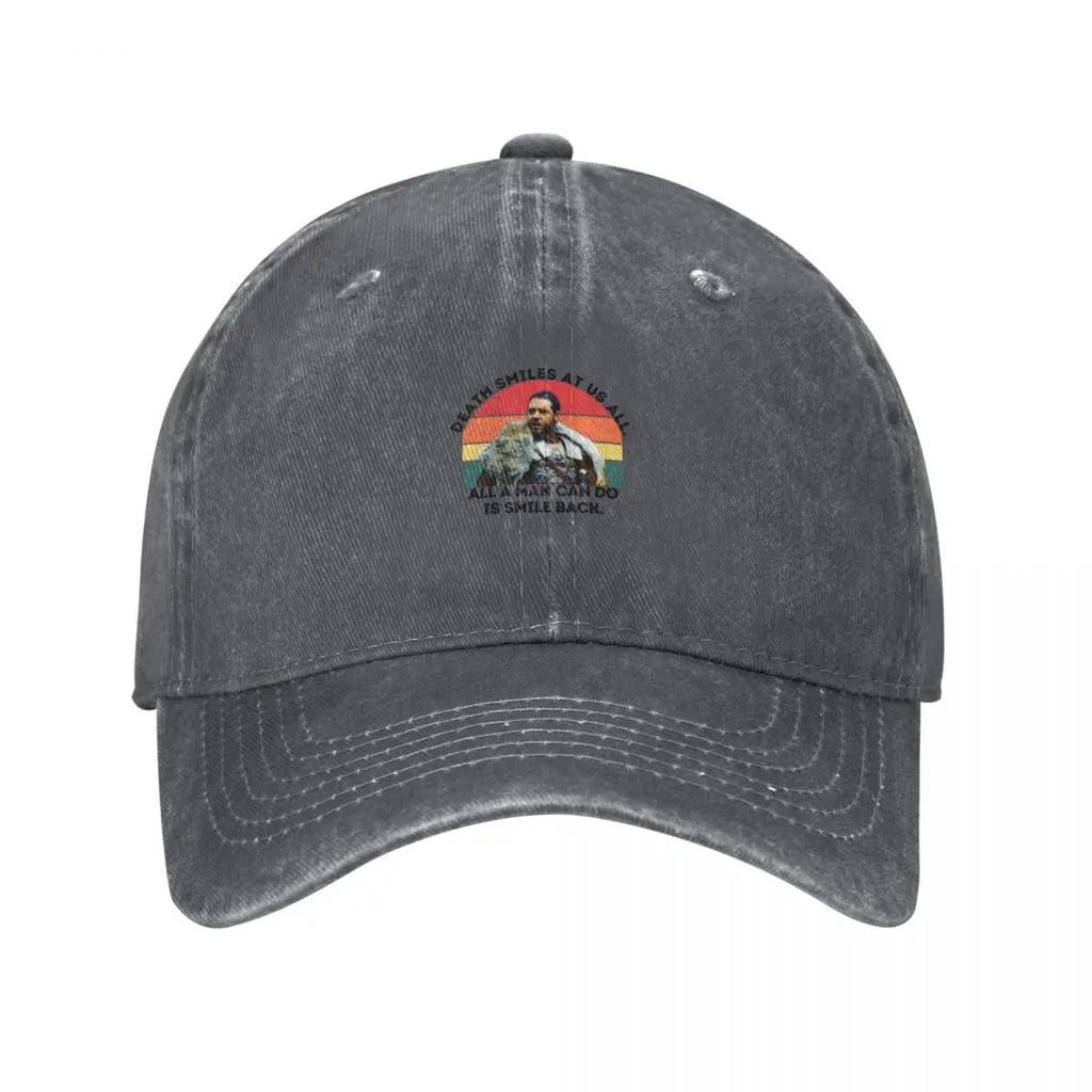 Russell Crowe Gladiator movie quote Death Smiles At Us All Baseball Cap Rugby funny hat Golf Cap Caps For Women Unisexs