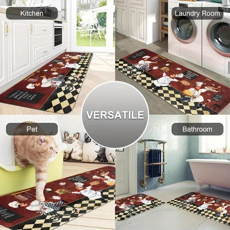 1 pièce Lavez par jour Tapis de porte Charactor Tapis de cuisine Antidérapant Design pop Tapis de chambre Tapis de bain Tapis pour la maison Évier Linge Décor 400MMx600MM