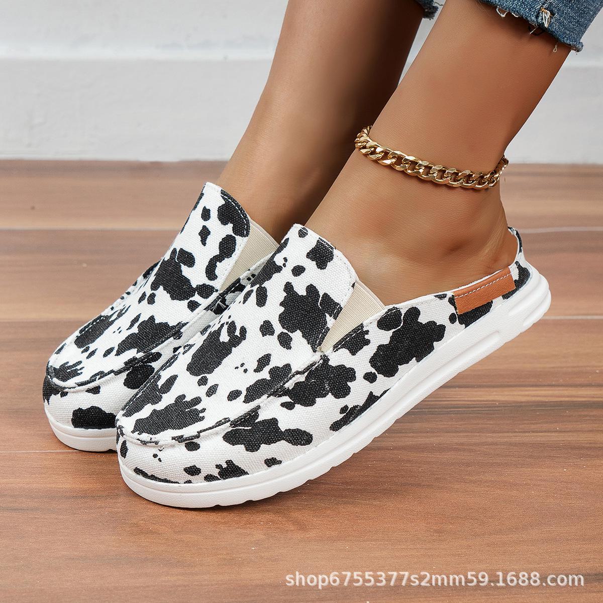 Женские повседневные парусиновые полутапочки 2022 года Европейский и американский стиль большой размер плоский и удобный 35 1839₽