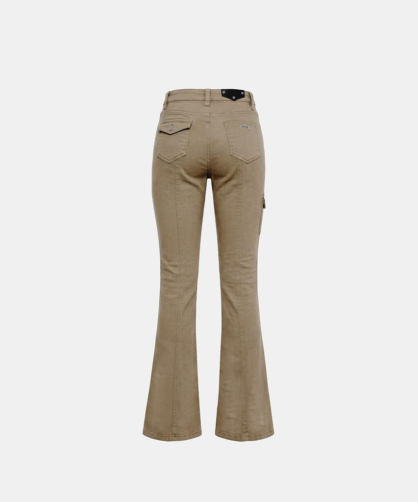 BADBLOOD 109 Low-Rise Cargo Bootcut Pants - Beige