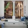2Pcs Kitchen Curtains Chopping Board Tableware Theme Curtains Arts Theme Curtain Apply To Kitchen Restaurant Cafe