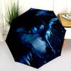 Wolf  Pattern, Automatic Folding Umbrella, Portable and Foldable Design, 8 Ribs, a Christmas or Birthday Gift.