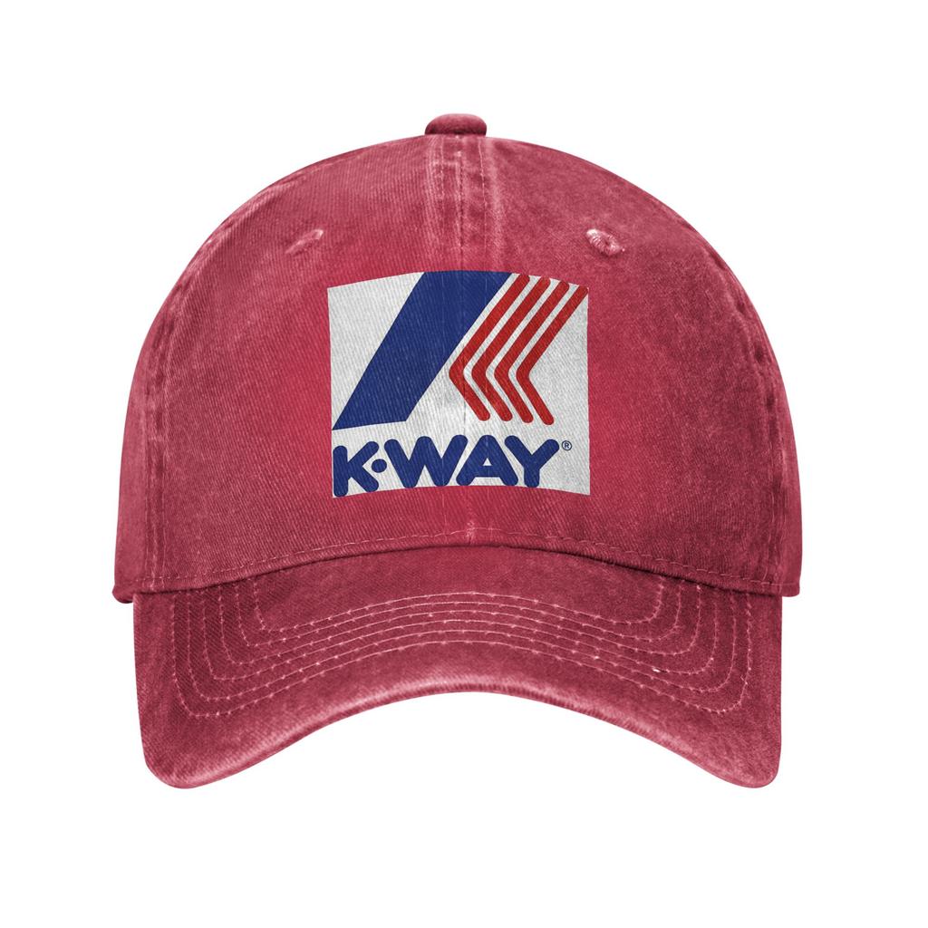 K-Ways Logo Washed Denim Cap Casual Baseball Caps Adjustable Hat Summer Unisex Baseball Hats