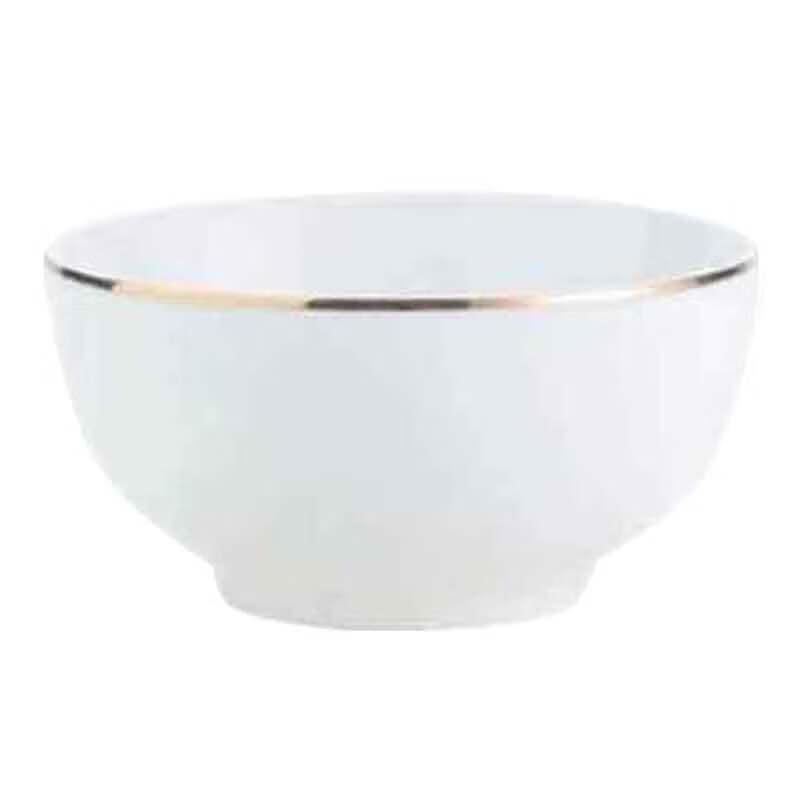 Homeglen Chinese Ceramic Rice Bowl with Gold Rim, 10-pack