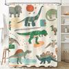 Cute Cartoon Dinosaurs Shower Curtain Home Decor Bathroom Decorative Waterproof 3D Printed Bath Rug Set