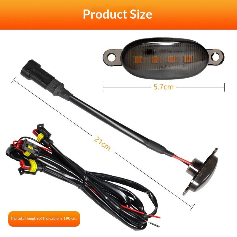 4Pcs High Brightness Car Grille LED Lights Yellow Daytime Running Warning Lamps for Off-Road Truck Safety Driving