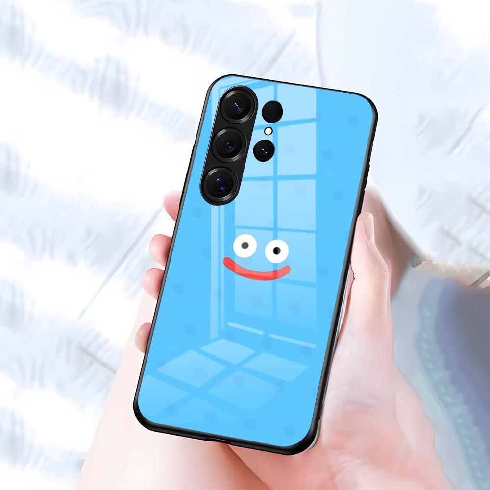 D-dragon Q-Quest Slime Phone Case For Samsung S26 S25 S24 FE S23 S22 S21 Plus S20 Ultra Note20Ultra Black Glass Cover