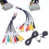 1/2 stk. Mikrofon 20-pins RCA-kabel Bilradio 3,5 mm Mikrofon Subwoofer-ledninger til Android Stereo Output Subwoofer-sæt