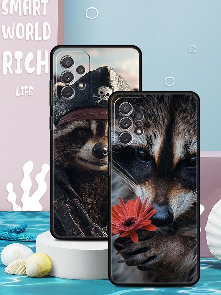 Mapache Phone Case for Samsung Galaxy A55 A35 A17 A07 A15 A13 A25 A51 A71 A72 A73 A32 A52 A52S A41 5G Soft TPU Shell Fundas Bags