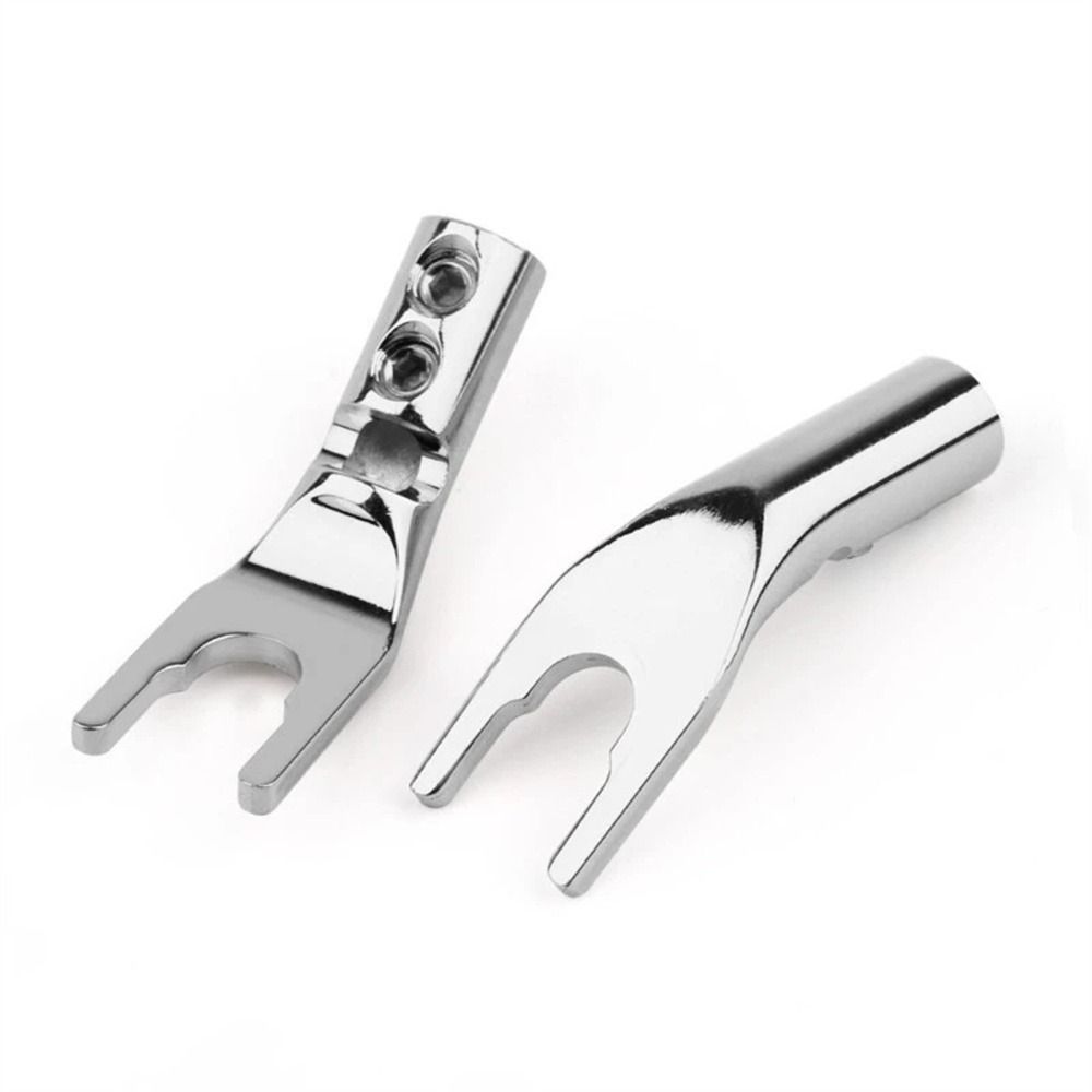 Plug Gold Plated Y Type Binding Post Hifi Banana Plug Audio Amplifier Adapter U/Y Fork Spade Male