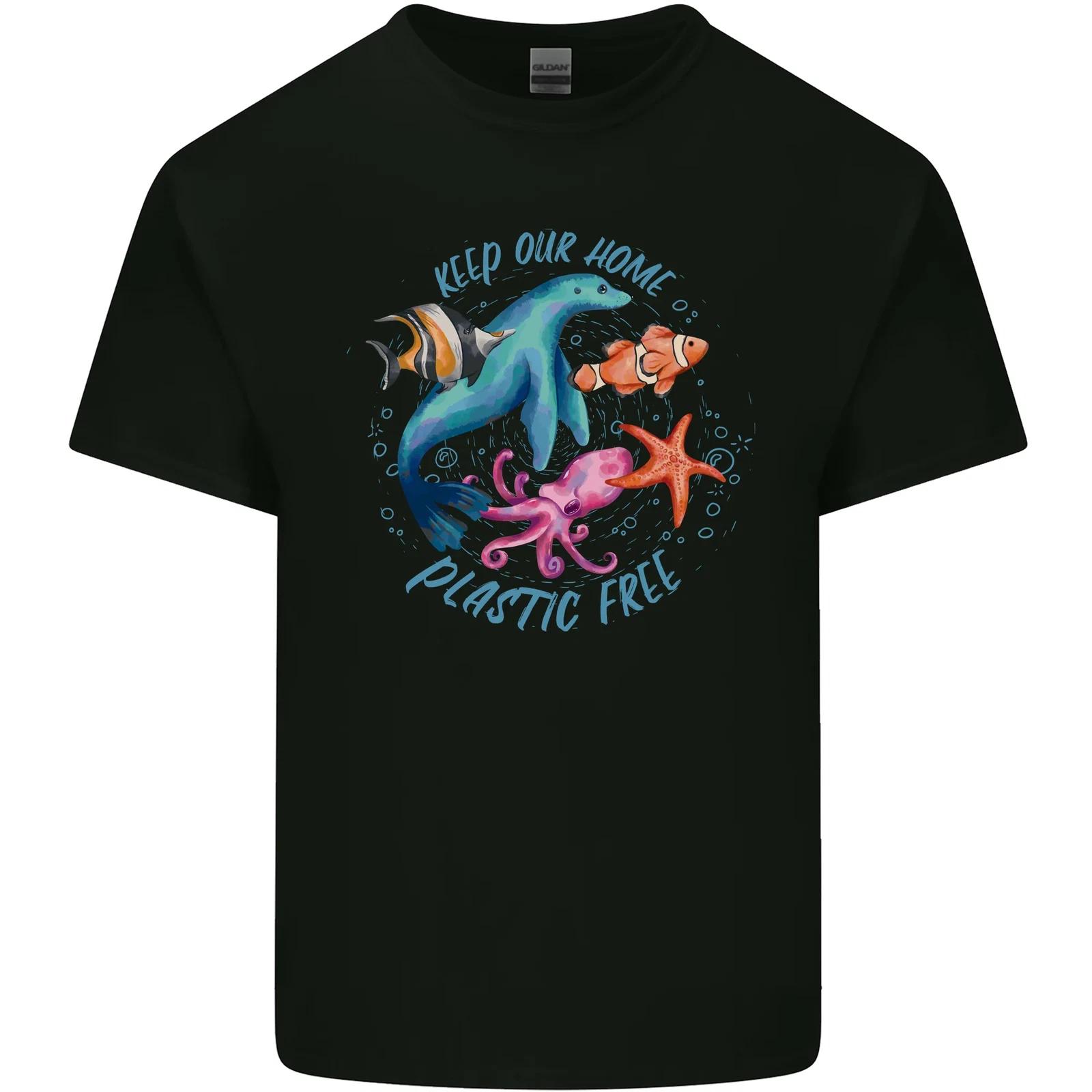 Plastic Free Climate Change Octopus Ocean Fish Kids T-Shirt Childrens 3XL