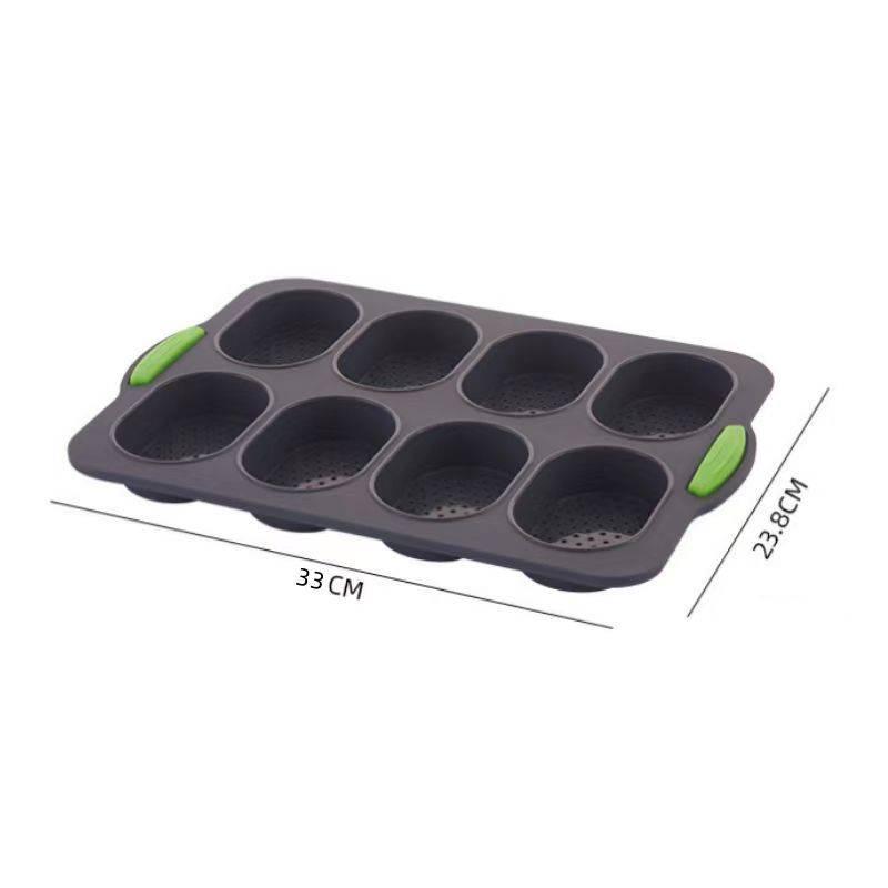 Plate Bread Baking Set Silicone Baking Bag Baking Plate 8 Grid Long Stick Shape