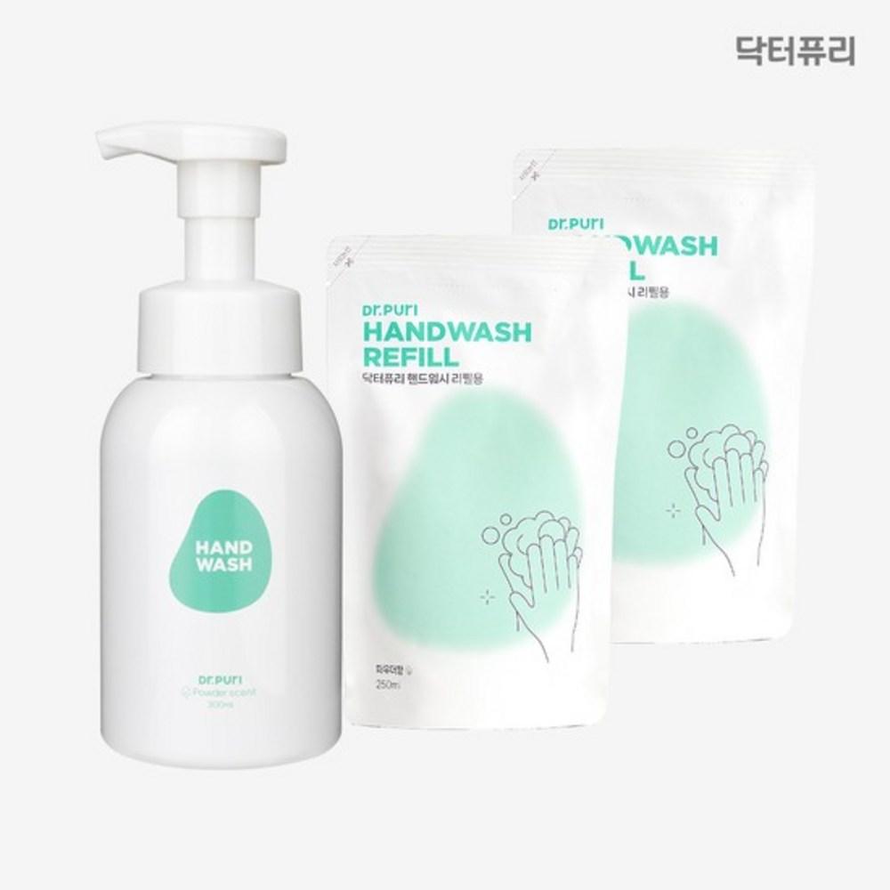 Dr. Puri Foaming Hand Wash Main Product 300ml 1 pcs + 250ml x 2 pcs Powder Scent Set Main Product 300ml 1 pcs + Refill 250ml 2 pcs