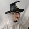 Halloweenská latexová čarodějnická maska s dlouhými vlasy a kloboukem Cosplay Party Vtipné rekvizity
