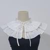 Elegant Tiered Lace Blouse Collar Multi Functional Mesh Doll Collar Shawl Cape Fairy Hollow Collar Versatile Fake Collar