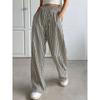 European and American Fashion High Waist Stripe Casual Trousers Straight Pants Women Casual Pants Trousers Women