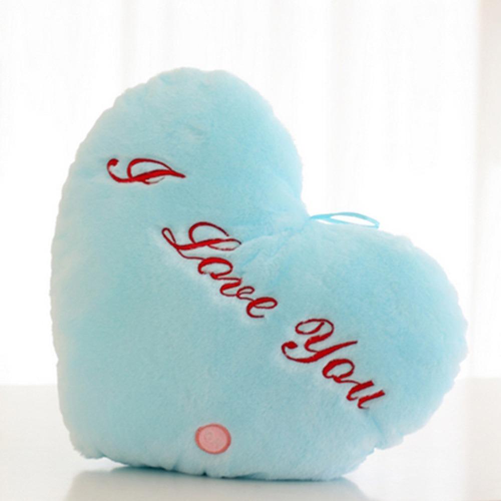 I LOVE U Heart Plush Pillow PP Cotton Stuffed Back Cushion Led Light Heart Pillow  Home Decorative