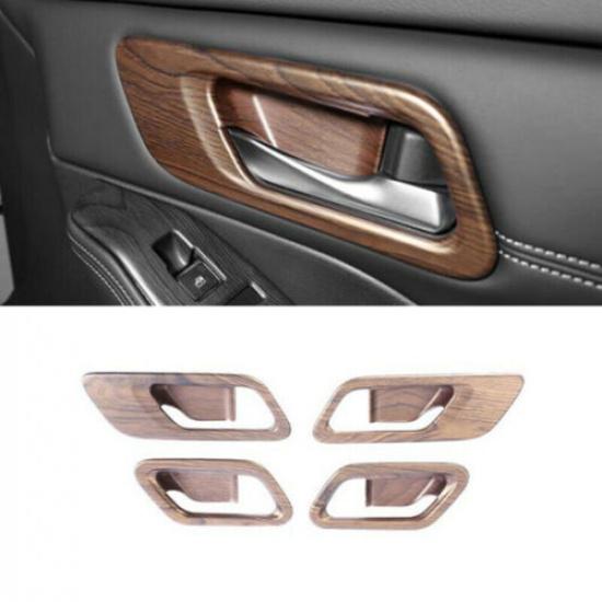 Peach Wood Grain 4X Inner Door Handle Bowl Cover Trim For Nissan Rogue -2024