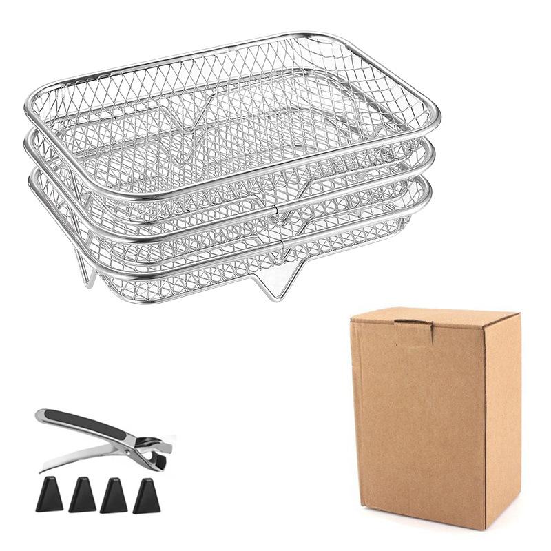 304 Stainless Steel Air Fryer Accessories Cooking Rack Grill Mesh Oil Drip Tray Baking Rack