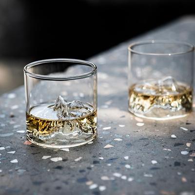 Retro Whiskey Glass Cup Chinese Art Mountain Range Drinkware 3D Fashioned Beer Mug Funny Bar Accessories