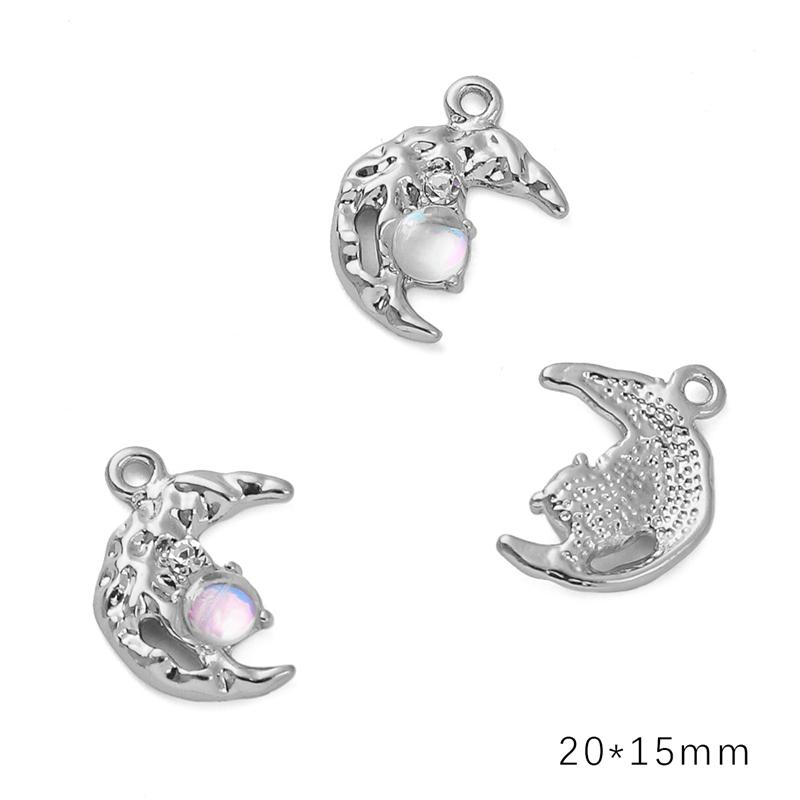 Γούρι Κράματος Διαμαντιού Καρδιά Αστέρι Φεγγάρι Μενταγιόν Κολιέ Βραχιόλι Σκουλαρίκια Αξεσουάρ Κοσμημάτων DIY