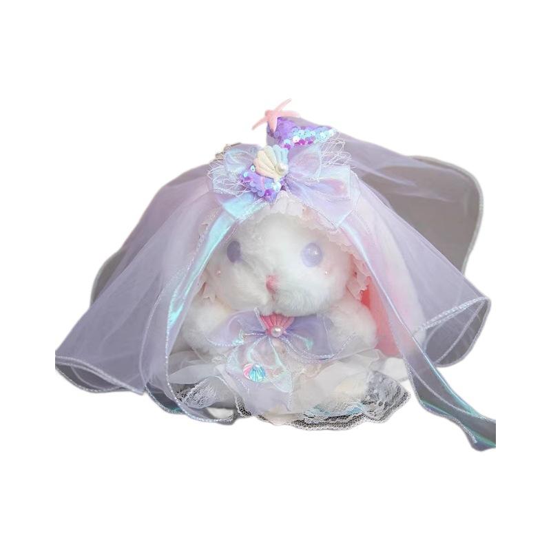 Lolita Style Rabbit Plush Doll, Cute Pink Stuffed Bunny Toy, Sweet Gift for Girls Valentine Birthday Present