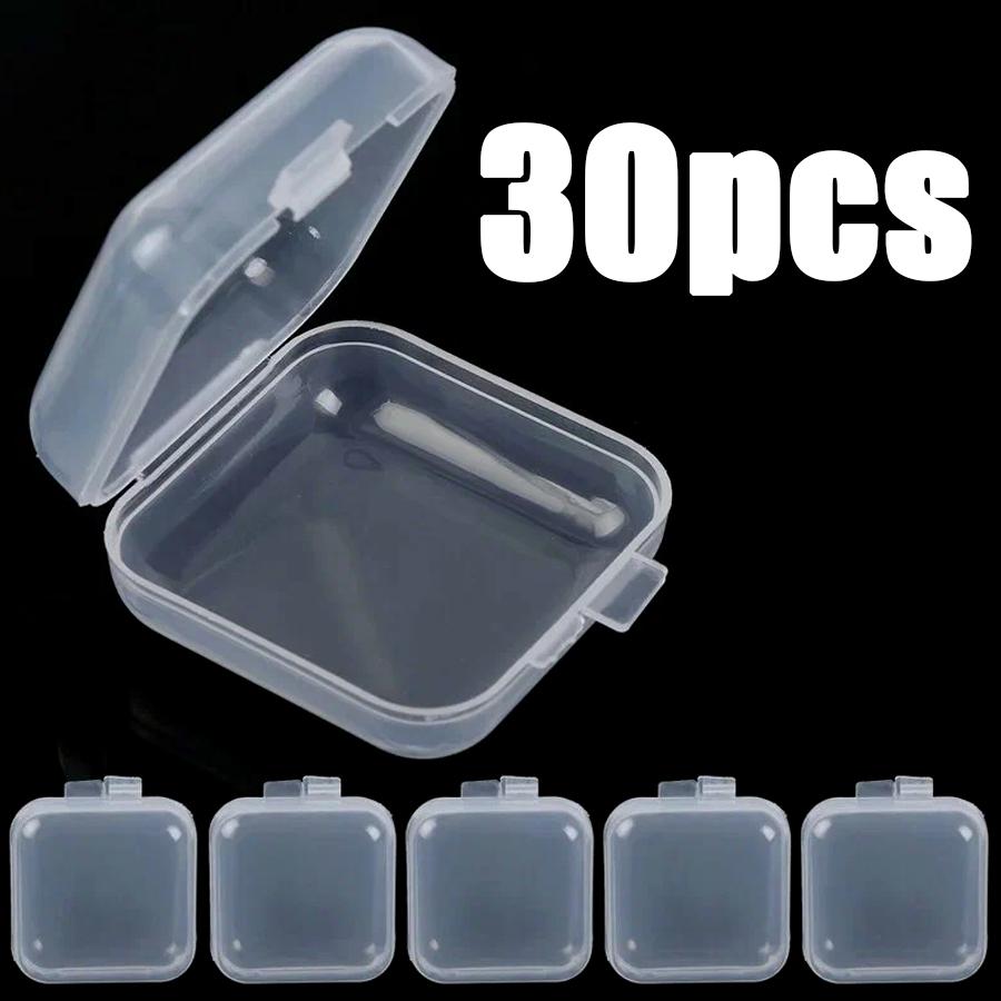 15/30pcs Mini Storage Box Jewelry Hardware Beads Earring Necklace Earplugs Transparent Display Box Store Home Storage Tool XJM