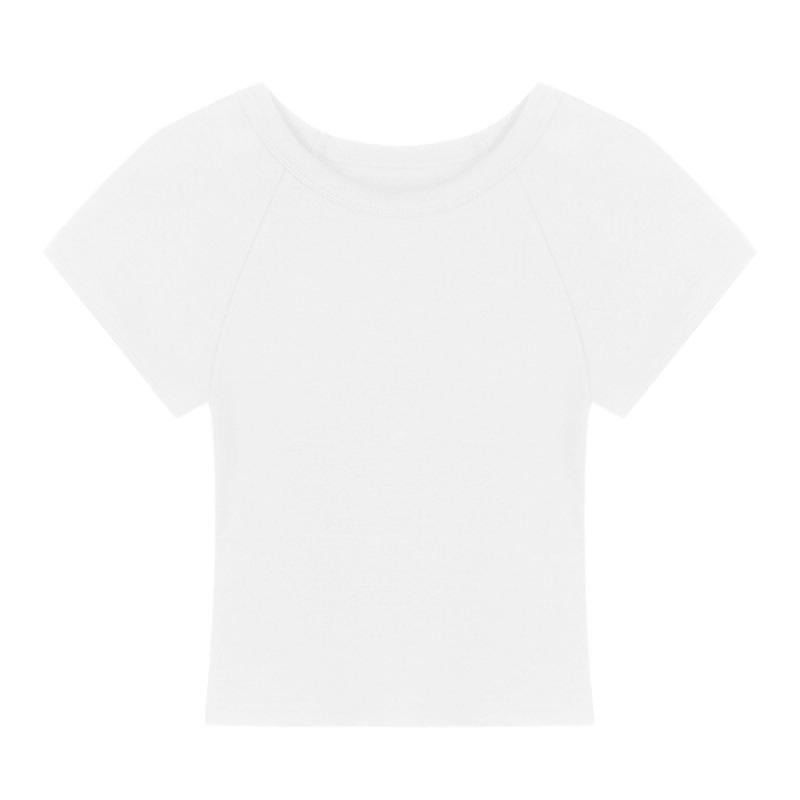 

Кураторская милая и острая фиолетовая футболка с коротким рукавом для похудения для женщин Large белый