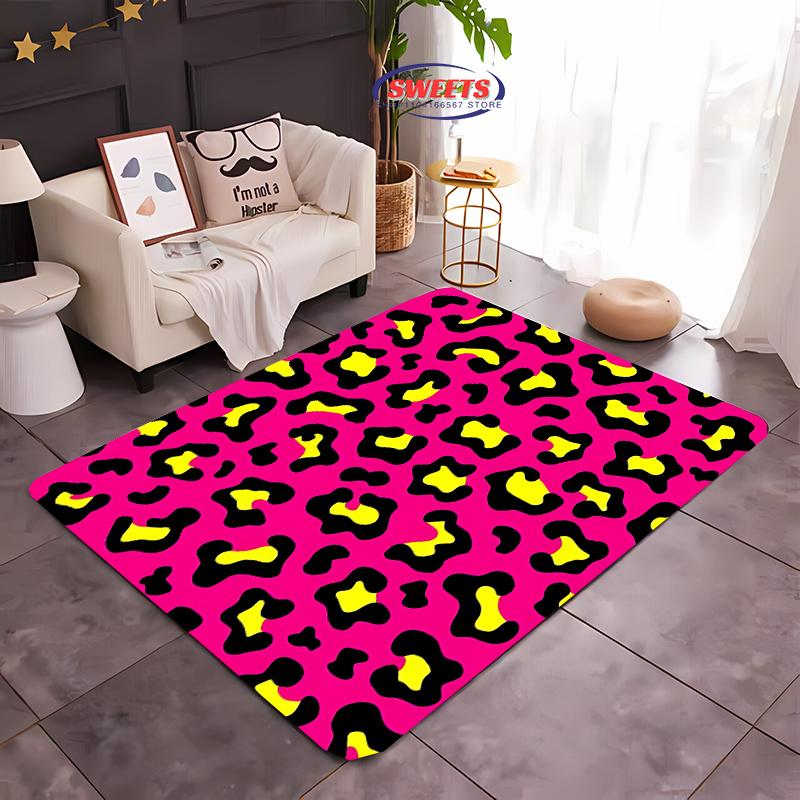 17 Style Colorful Leopard Printed Carpet Rug for Bedroom Living Room Home Sofa Decor, Kids Play Non-Slip Decor Durable Mats Gift
