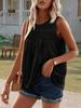 Womens Swiss Dot Sleeveless Tank Top Crew Neck Loose Fit Summer Cami