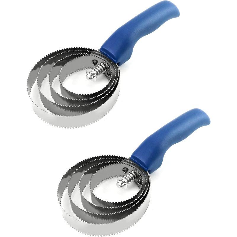 

Двусторонняя карри-расческа, 2 шт., 4 кольца, карри-расческа из нержавеющей стали с рукояткой Soft Touch, синяя 2 Pack